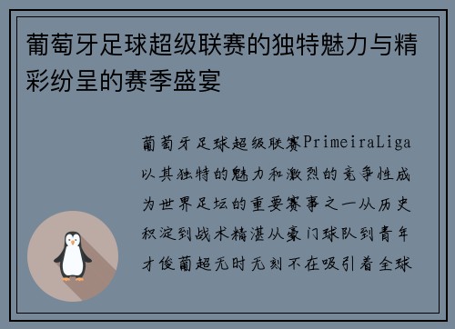 葡萄牙足球超级联赛的独特魅力与精彩纷呈的赛季盛宴